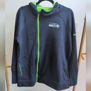 Nike NFL Seahawks Hoodie - Dark Blue and Bright Green NWT Sz L